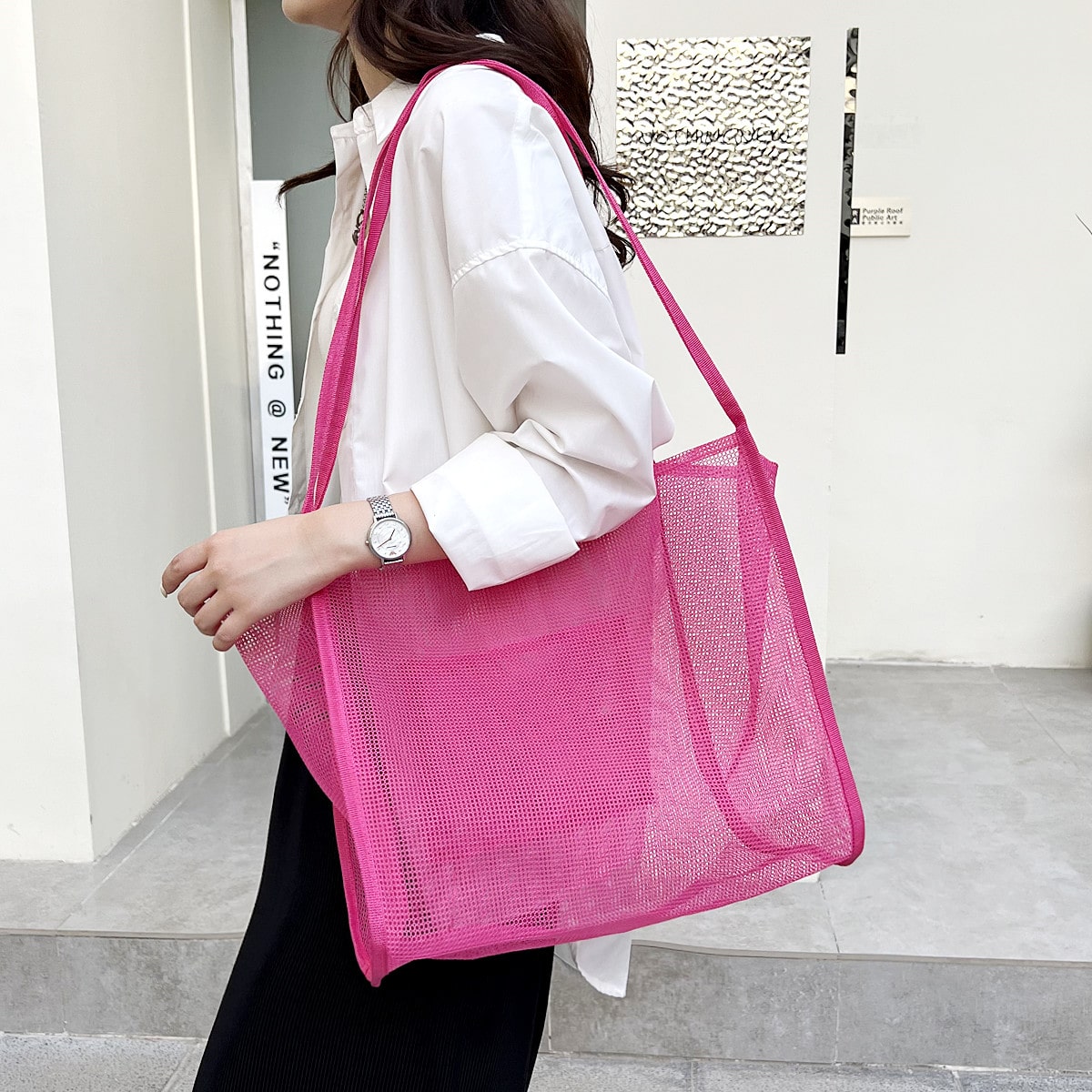 Yogodlns Trendy yeni Mesh Holl - Tote Bag Beach incelemesi ve fiyatı