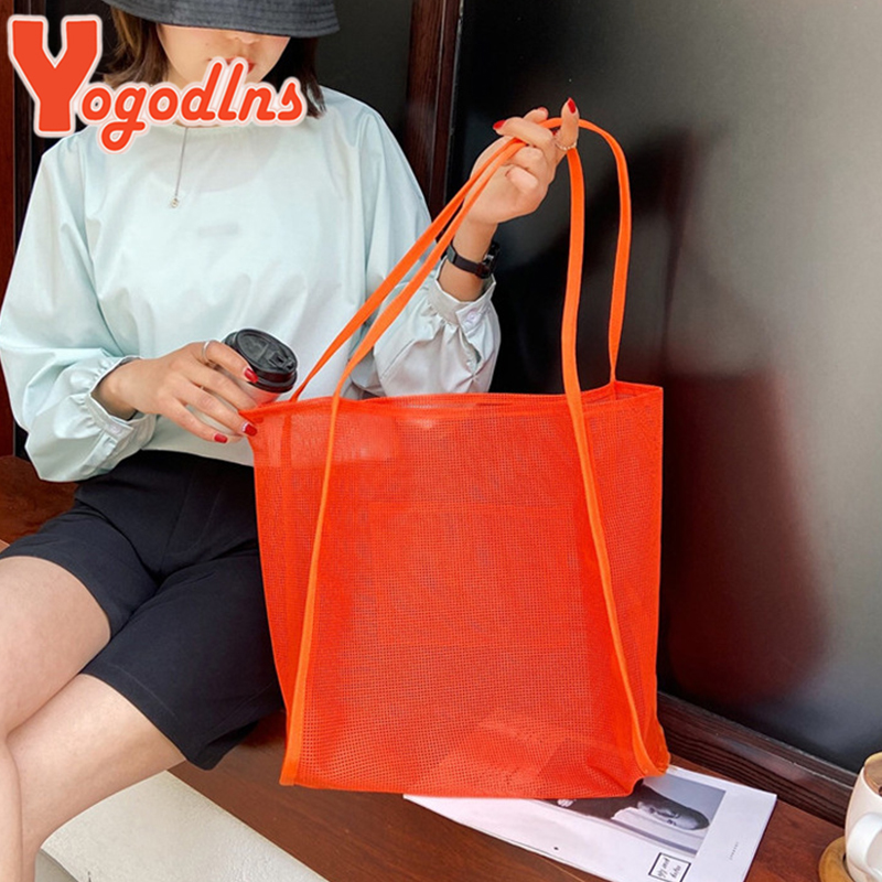 Yogodlns Trendy yeni Mesh Holl - Tote Bag Beach incelemesi ve fiyatı