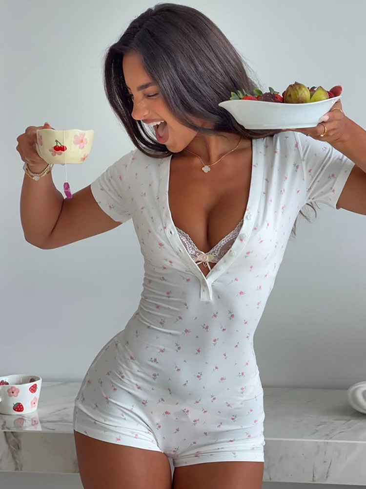 Garip Puss Çiçek Baskılı Tulum - Romper Floral Print incelemesi ve fiyatı